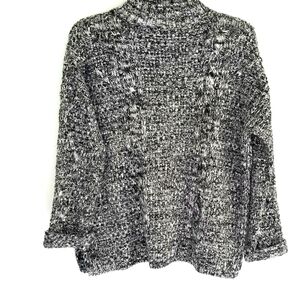 525 America black white turtleneck bulky knit sweater oversized